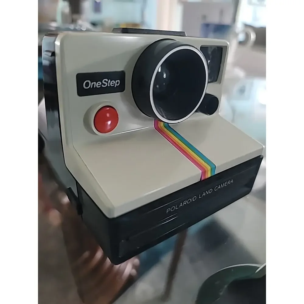 Polaroid One Step SX-70 White Land Camera Case w/Strap Rainbow Stripe Untested - Picture 5 of 15